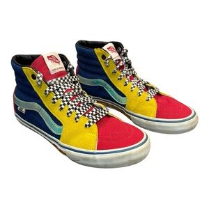Vans Sk8 Hi Mens Sz 9 Suede Color Block High Top Shoes VN0A32QHVIK Lapis Blue